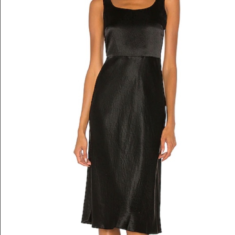Vince Slim Fitted Slip Dress in Black (size 4).